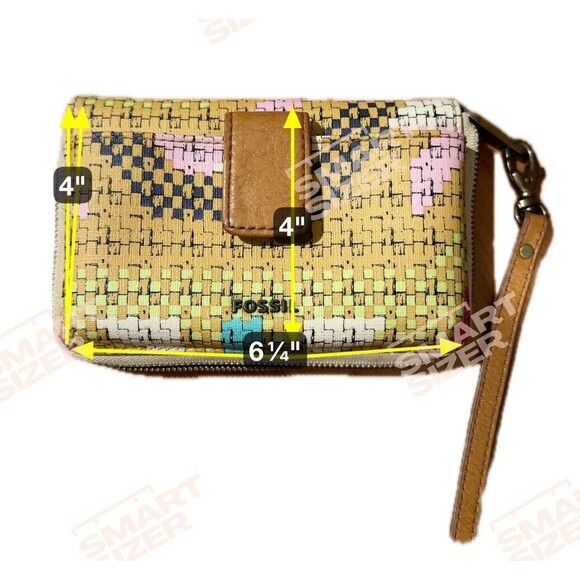 FOSSIL Print Phone Wristlet Bright Tech Zip Around Wallet Clutch SL5096670 - Picture 11 of 11